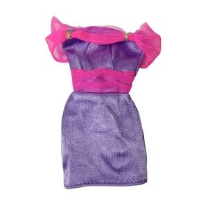 Barbie Doll Fashion Pink‎ Ruffle Tulle Lavender Purple Dress 1990s